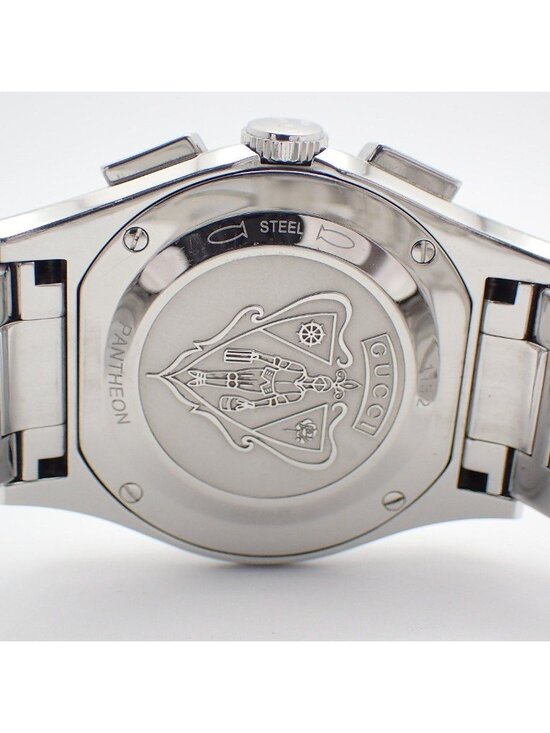 Gucci 115.2 Pantheon Chronograph Quartz Watch Silver Dial SS main image 8